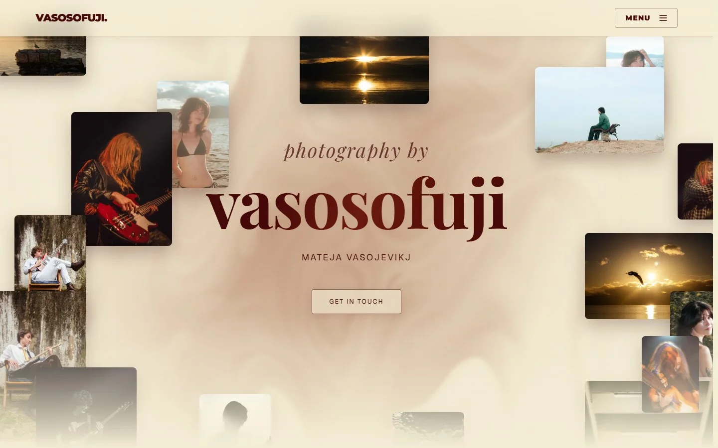 My photography website on a desktop, in light mode